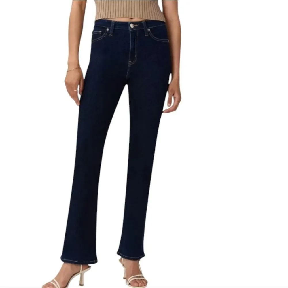 NWT Quince Bella Stretch Kick Flare Jeans Dark Blue Size 24